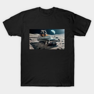 1963 Lincoln Continental Convertible on the Moon T-Shirt